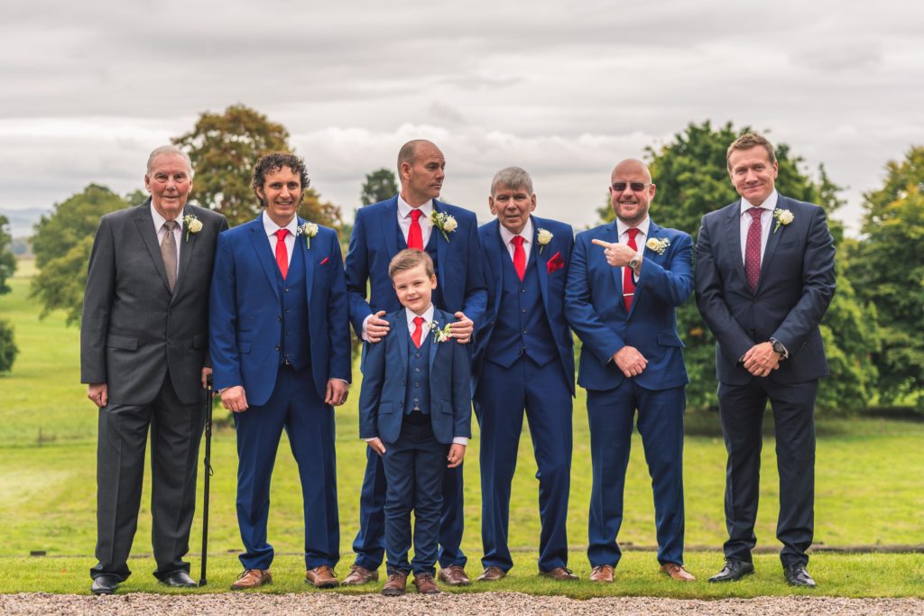 wedding day family line up group photo