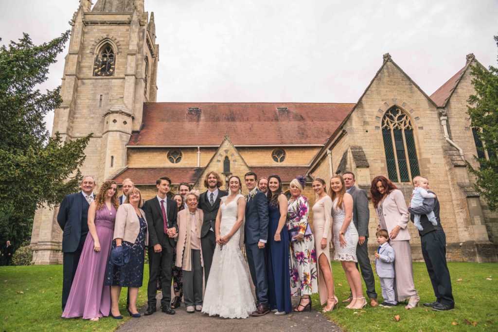 wedding day family line up group photo